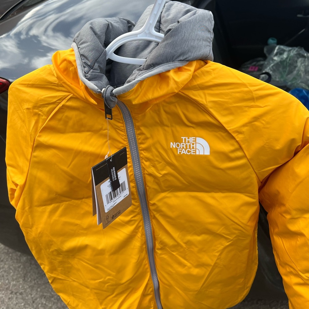 The North Face Kids Jacket 600 Down Reversible Yellow/Grey Large